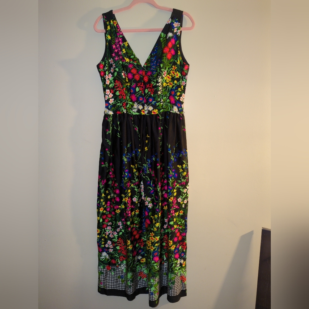Vintage large bust 38 waist 30 length 56 floral acrylic boho